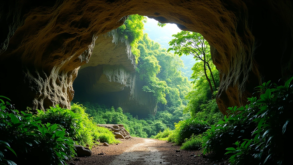 Entrada a las cavernas del Río Camuy con luz natural